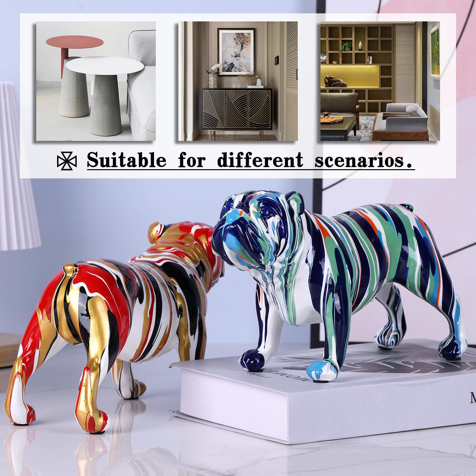 ブルドッグ フィギュア モダングラフィティアート デコレーションアニマル Amazon.co.jp: orenm ブルドッグ像 ホームデコレーション